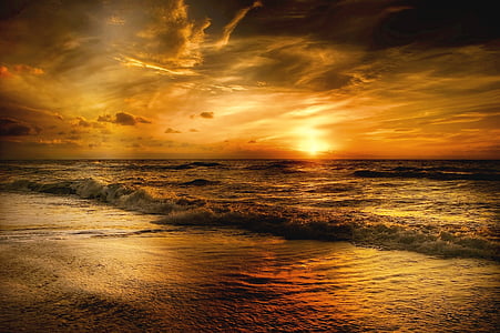 seashore photo during sunset thumbnail