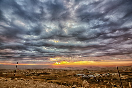 brown sand under the cloudy sky thumbnail