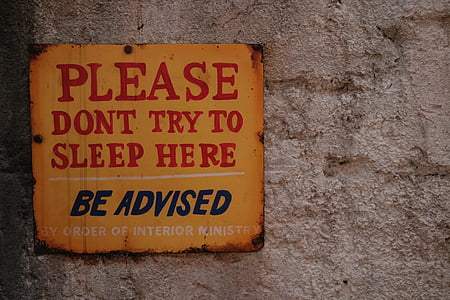please dont try to sleep here signboard thumbnail