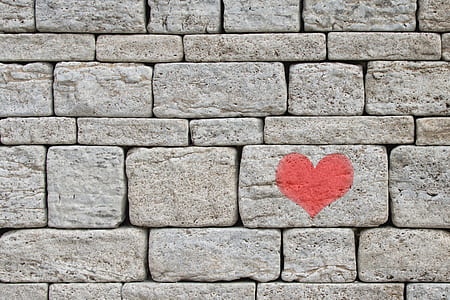 gray bricks with red heart print thumbnail