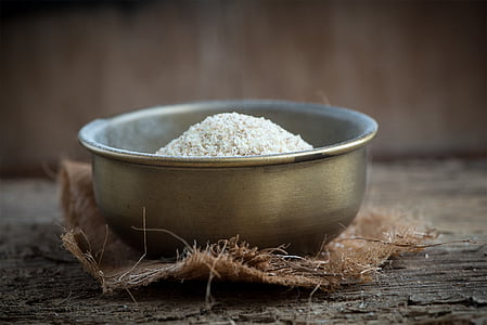 selective focus photography of white powder in gray bowl thumbnail