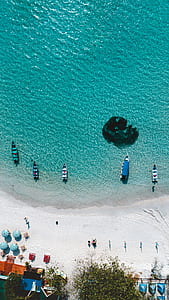 high-angle photography of seashore thumbnail