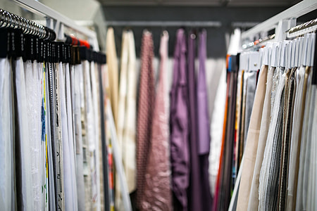 Collection of design fabrics on hangers thumbnail