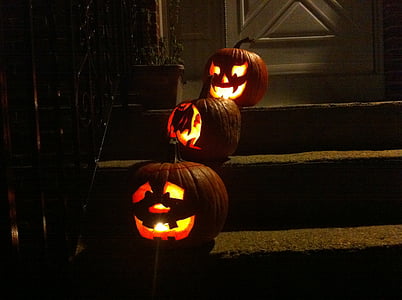 three Jack O' Lantern on staircase thumbnail