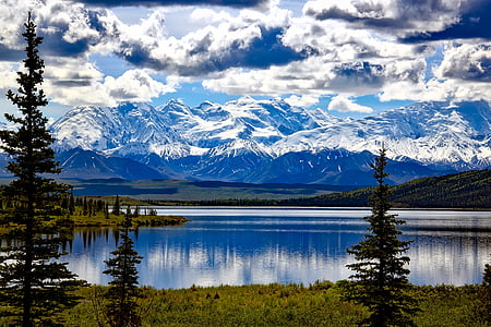 landscape photograph of lake and mountain ranges thumbnail