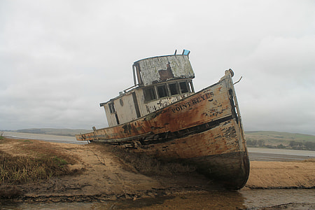 brown Point Reyes metal ship on land thumbnail