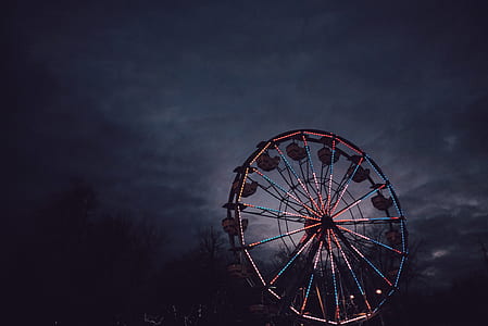 Ferris Wheel with lights during nighttime thumbnail