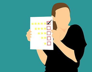 Illustration of woman holding page of a feedback survey thumbnail