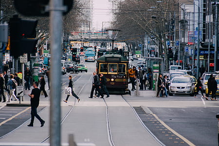 shallow focus photography of black train on the street thumbnail