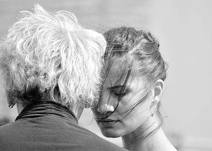 grayscale photo of woman thumbnail