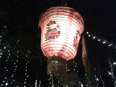 lighted pink paper lantern thumbnail