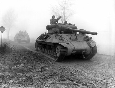American M36 tank destroyers during Battle of the Bulge during World War II thumbnail