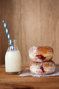 clear glass container and two doughnuts thumbnail