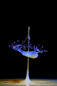 water on mid air photography with black background thumbnail