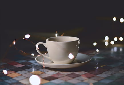 selective focus photography of white ceramic teacup on saucer thumbnail