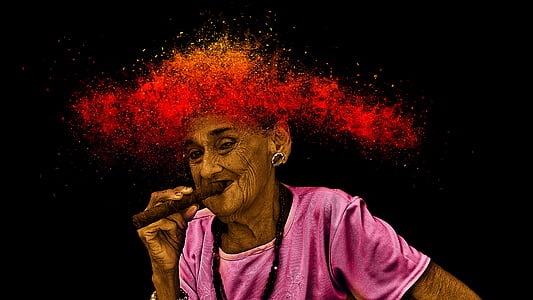 woman puffing cigar thumbnail