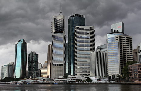grayscale photography of city buildings thumbnail