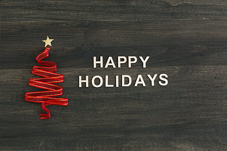 Happy Holidays On Woodgrain Photo thumbnail