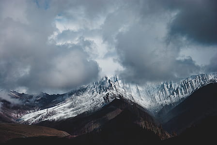 aerial photography of snow-covered mountain range thumbnail