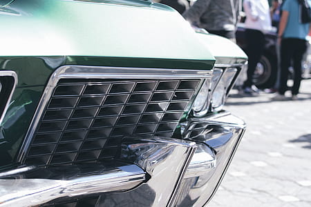 Green and Silver Car Grille in Tilt Shift Lens thumbnail