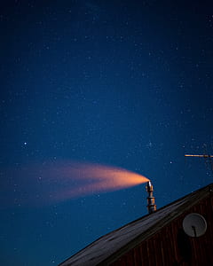 lighted chiminea at night time thumbnail