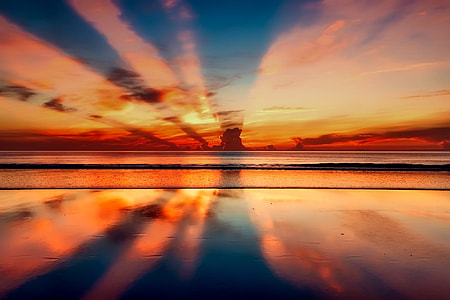 landscape photography of ocean during sunset thumbnail