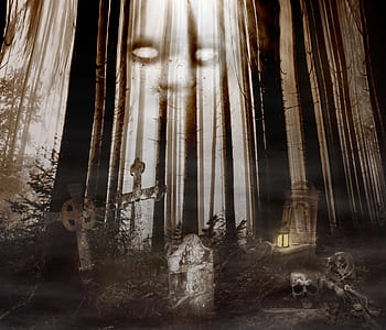 grave in the middle of forest illustration thumbnail