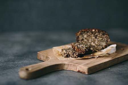 Gluten-free loaf of bread on the wooden desk thumbnail