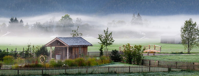 foggy farm landscape illustration thumbnail