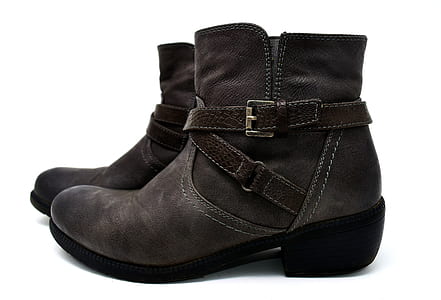 brown leather side-zip biker booties thumbnail