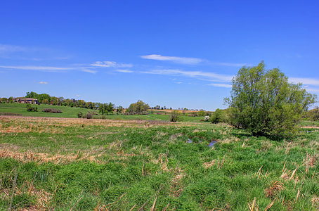 Landscape of sky and grassland on the Military Ridge State Trail thumbnail