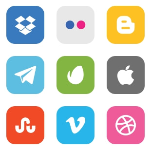 Social media svg vector icon sets