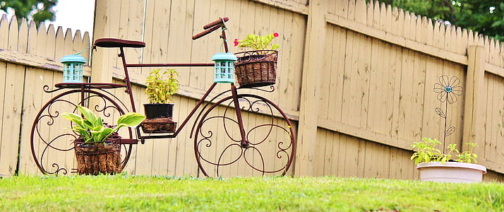 brown metal bicycle pot rack thumbnail