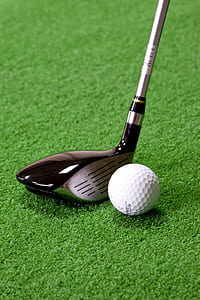 golf ball on grass with golf club thumbnail