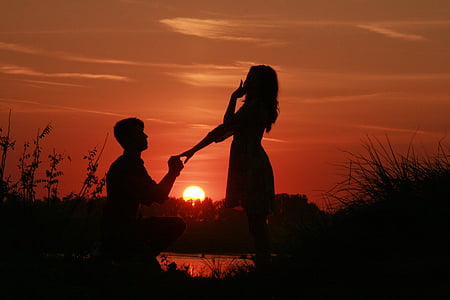 silhouette of man holding ring to woman thumbnail
