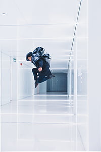 man jumping in hallway thumbnail