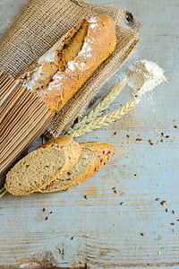 sliced french bread on table thumbnail