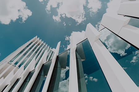Modern white building, EDP Headquarters of architect Aires Mateus, Lisbon, Portugal thumbnail