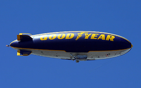 blue and white Good Year blimp clipart thumbnail