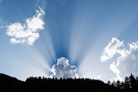 nature, clouds, trees, blue sky thumbnail
