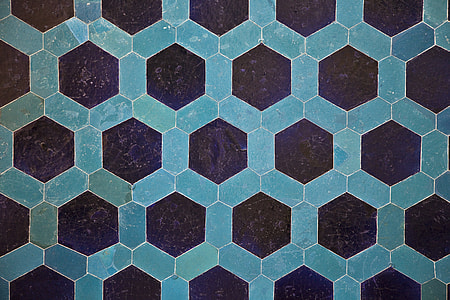 teal and black honeycomb pavement illustration thumbnail