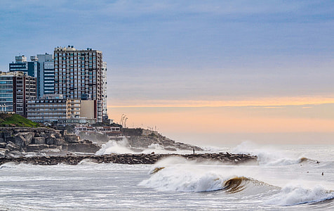 curtain wall building near sea at daytime thumbnail