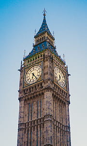 low-angle architectural photography of Elizabeth Tower, London under blue sky during daytime thumbnail