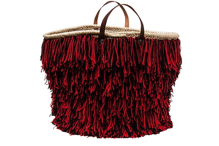 red fringe tote bag thumbnail