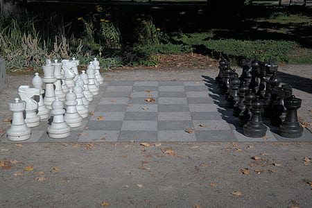 life-size chess set on road thumbnail