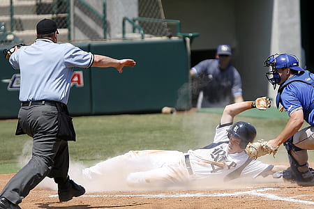 Man With White T Shirt Running to Baseball Home thumbnail