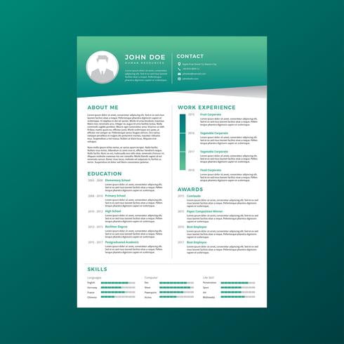 Corporate Resume Template Vector eps, ai, svg file
