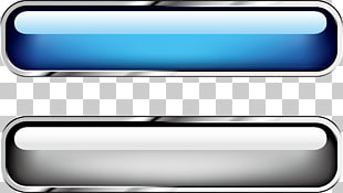 Banner glass texture button, two blue and gray templates PNG clipart