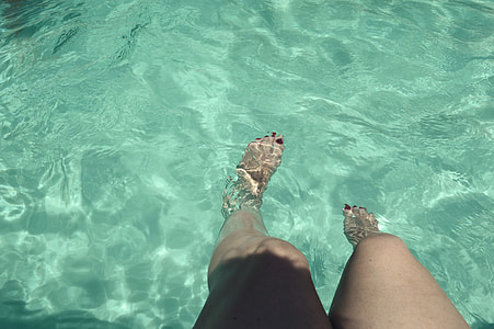 person's leg in body of water thumbnail