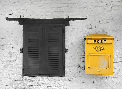 two black and yellow mail boxes thumbnail